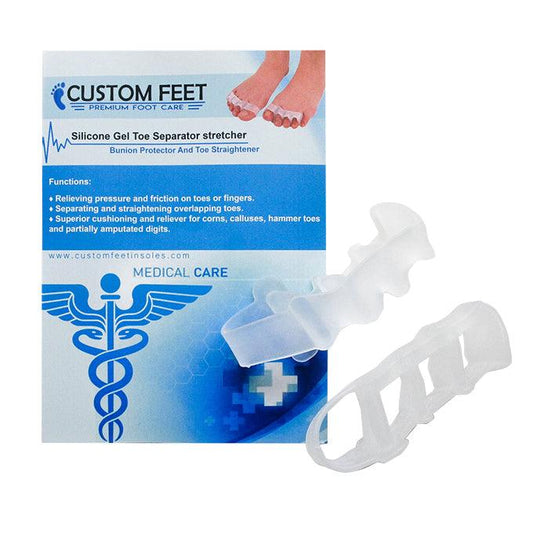 Silicone Gel Toe Separator stretcher - Bunion Protector And Toe straightener - Custom Feet Insoles